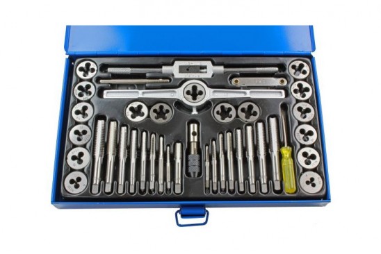 Tap- en snijmoerenset SAE engelse maatvoering UNC / UNF 40-delig